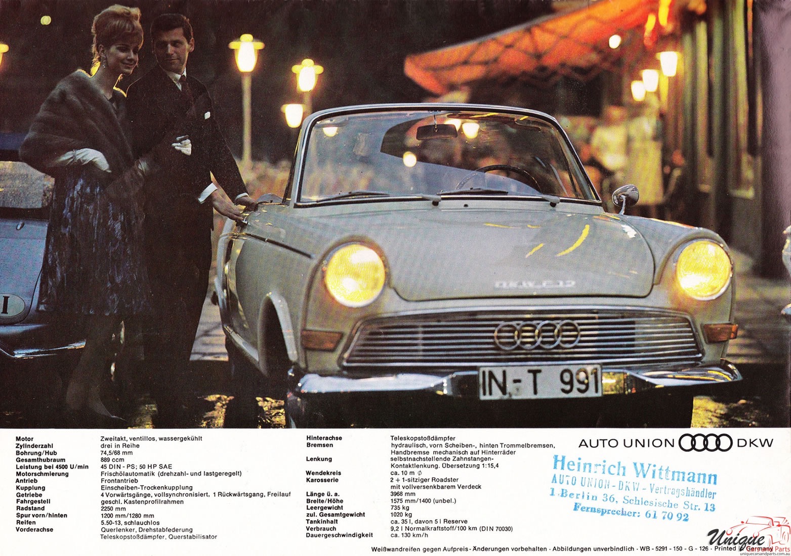 1964 DKW F12 Roadster Brochure Page 3